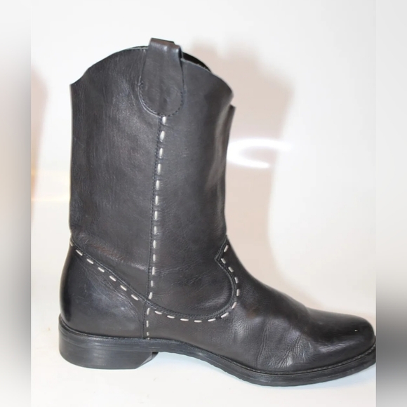 Dresselman Womens 39 9 Black Leather Top Stitched Western Cowboy Boots ♥️😍 - Picture 3 of 10